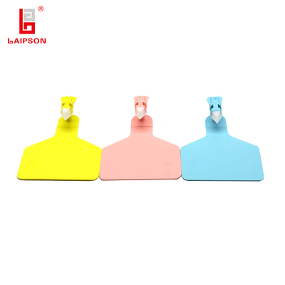 Veterinary Management TPU Material Single Cow Sheep Ear Tag In Pink
